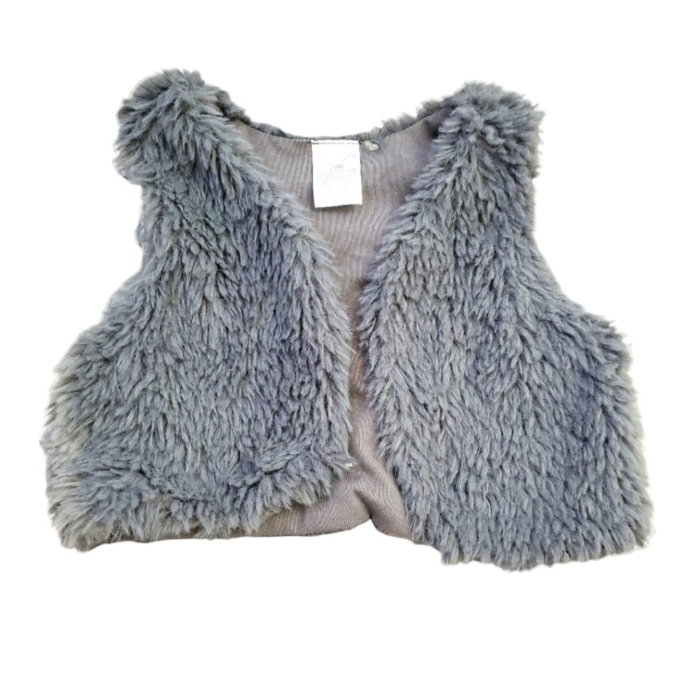 Kyle & Deena 24M Gray Fur‎ Vest Toddler Girls